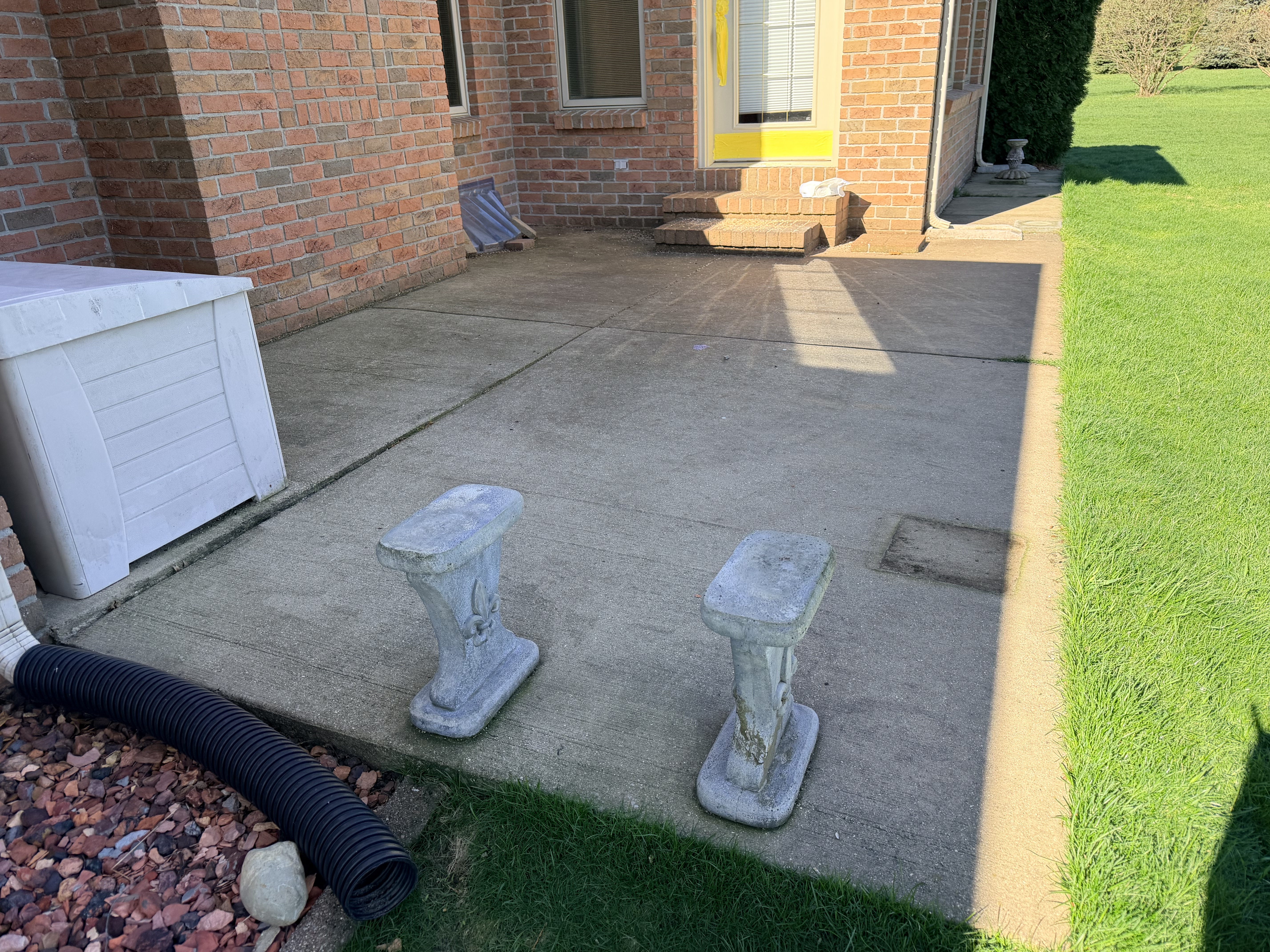 Concrete surface after pressure washing — clean